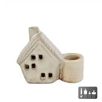 Kandelaar “Huisje” Beige 8cmB