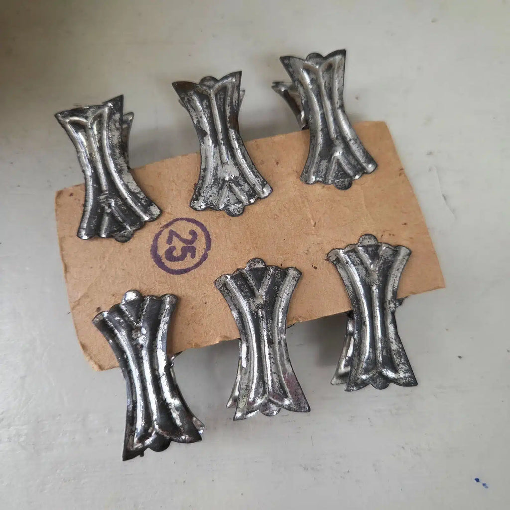 Setje van 6 Oude Kerstboomknijpers/Kaarshouders 4,5cm