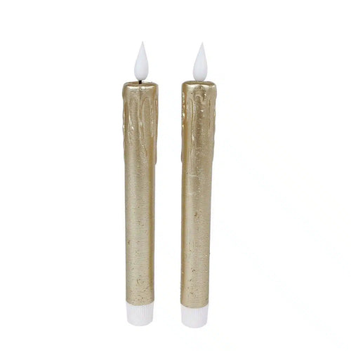 Druipkaars LED Goud per 2 stuks