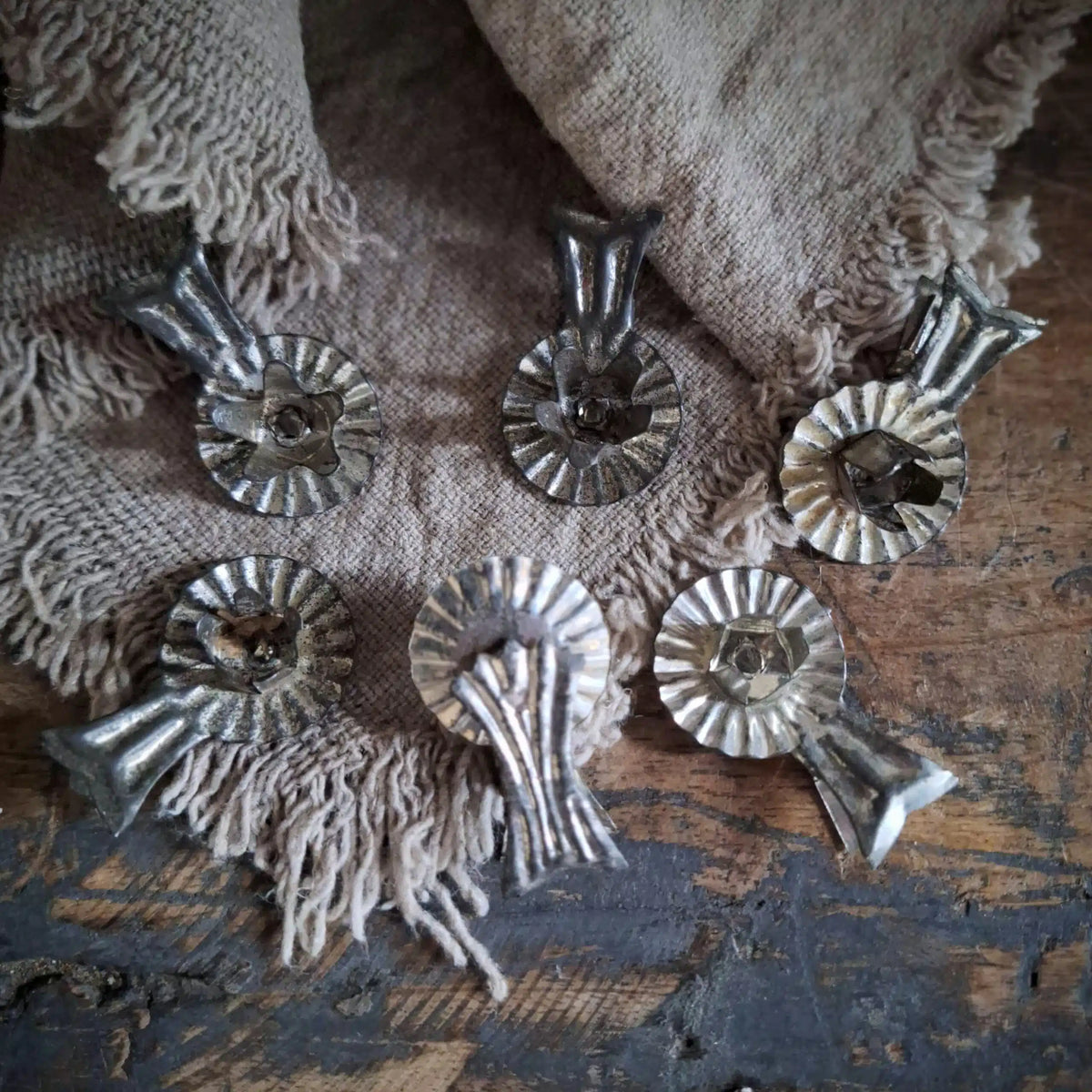 Setje Oude Kerstboomknijpers/Kaarshouders